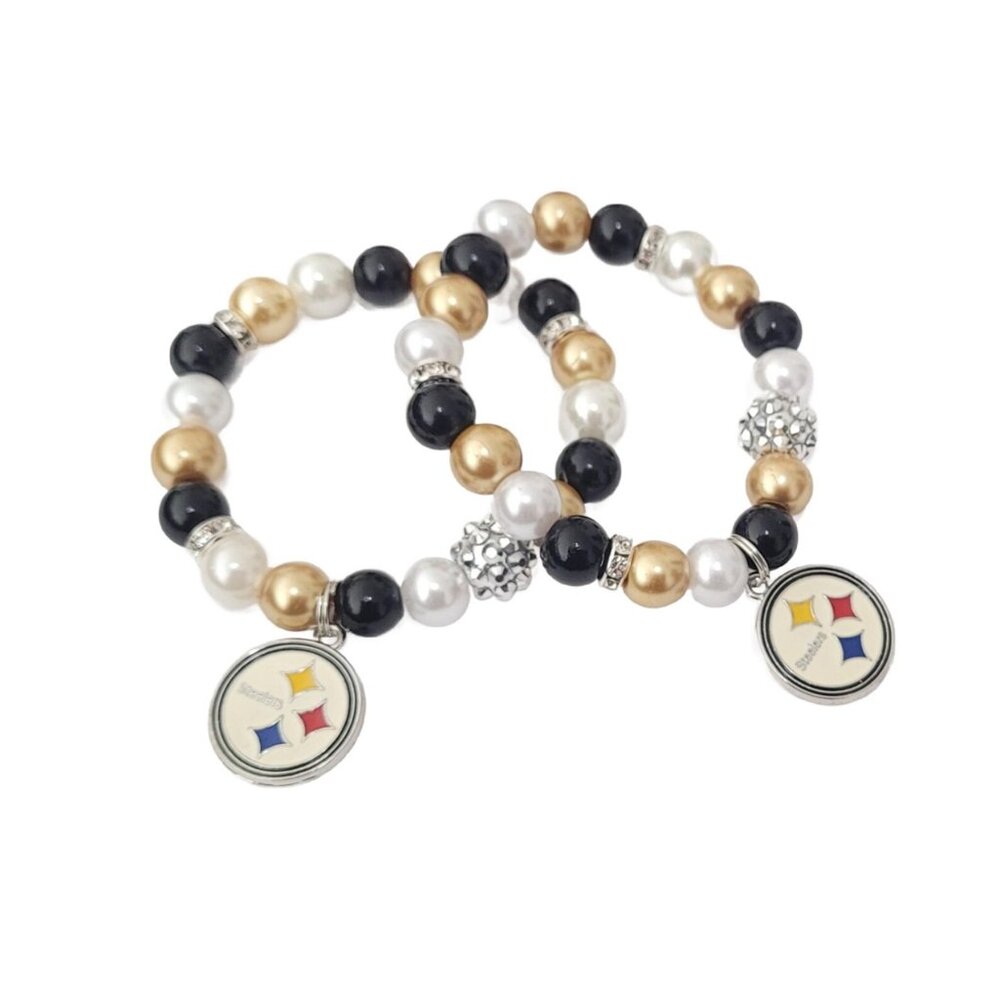 Pittsburgh Steelers Handmade Beaded Bracelet